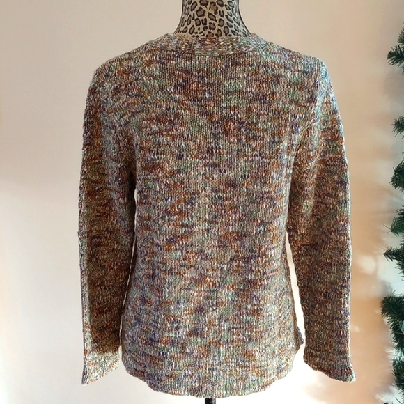 River Ladies Knit Cardigan Sweater Size:S Color:Green,Gray,White - Picture 6 of 10
